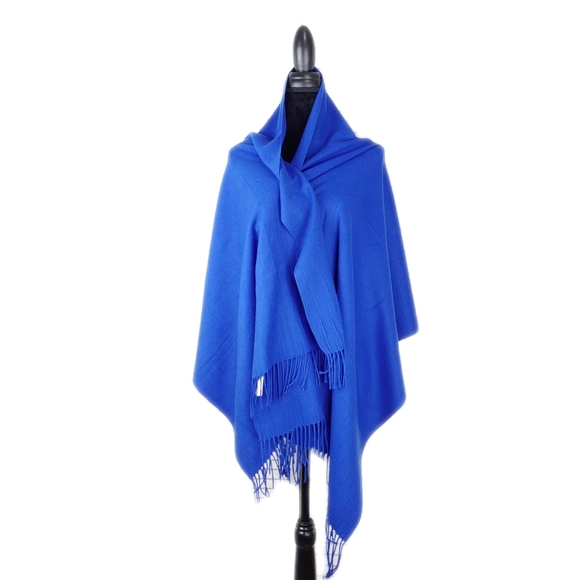 NWT Sage Designs Luxurious Peacock Blue Pasmira Fringe Wrap Scarf - Picture 2 of 6